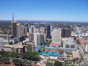 Nairobi på en, numer allt sällan, solklar dag.