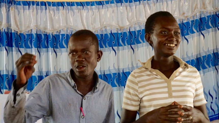 Elimlim speaking with Sara as interpreter (to English)